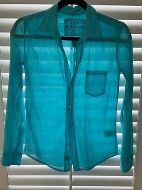 Frank & Eileen Sheer cotton Barry Button-down Shirt. Size XXS